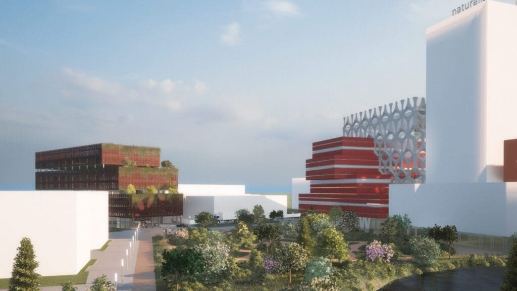 Impressie parkeergebouw Naturalis Leiden