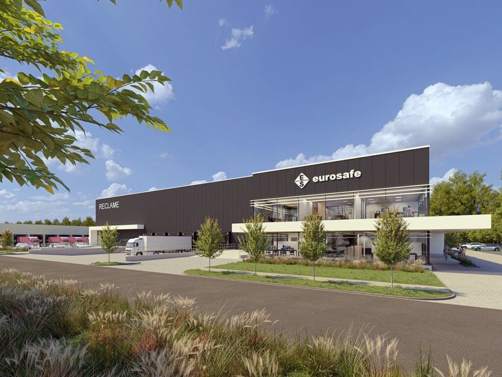 Impressie nieuwbouw bedrijfsgebouw Eurosafe Zwolle